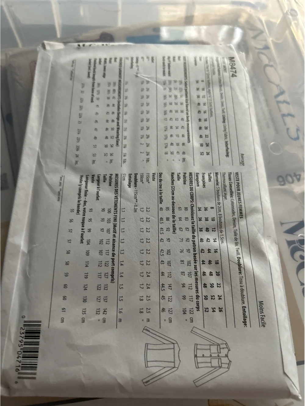 McCall's Melissa Watson Sewing Pattern M9241 - Jacket and Pants